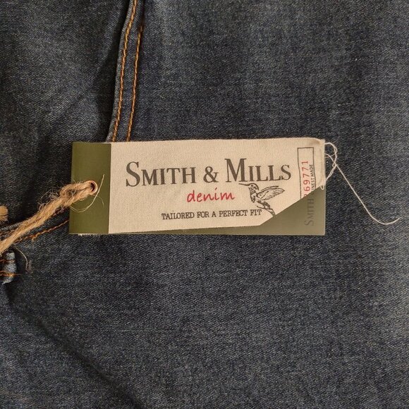NWT Smith & Mills dark wash Cotton Blend denim shorts mens size 46 - Picture 2 of 7